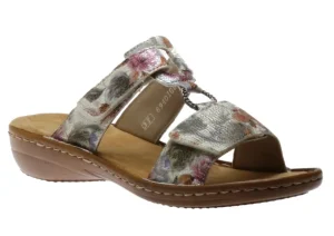Mosaik White Multicolour Floral Slide Sandal