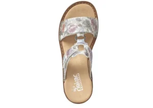 Mosaik White Multicolour Floral Slide Sandal