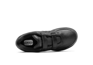 MW577VK Black Leather Velcro Walking Shoe
