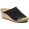 Namica Black Suede Leather Slide Wedge Sandal