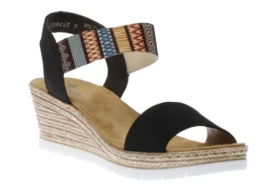 Namur Blue Print Wedge Sandal