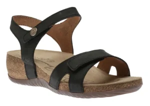 Natalya 07 Black Leather Sandal