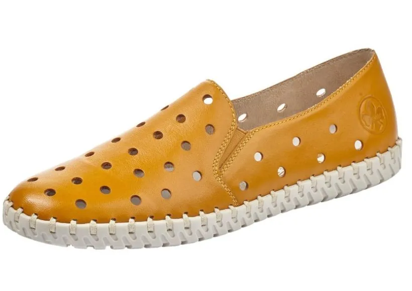 newark_yellow_perforated__0.webp Newark Yellow Perforated Leather Loafer