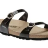 Norie Black Patent Crystal Embellished Buckle Slide Sandal