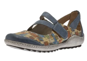 Odense Blue Multicolour Mary Jane Flat Shoe