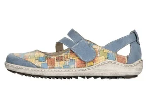 Odense Blue Multicolour Mary Jane Flat Shoe