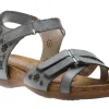 Odeon Blue Flower Perforated Leather Sandal