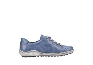 Ottawa Blue Leather Lace-Up Sneaker
