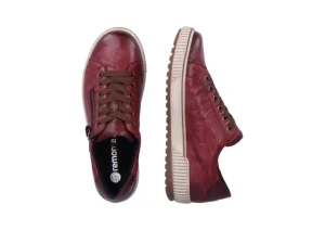 Ottawa Burgundy Leather Zipper Lace-Up Sneaker