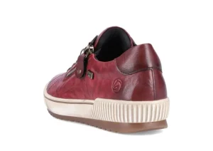 Ottawa Burgundy Leather Zipper Lace-Up Sneaker