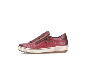 Ottawa Burgundy Leather Zipper Lace-Up Sneaker