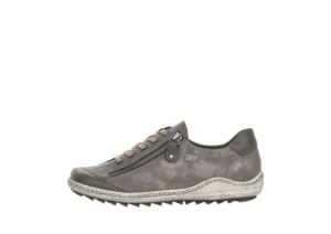 Ottawa Grey Leather Lace-Up Sneaker