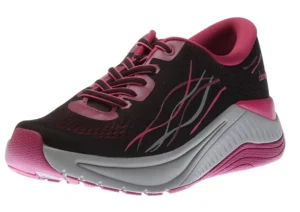 Pace Black Berry Mesh Lace-Up Walking Shoe