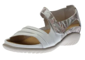 Papaki White Floral Cutout Leather Sandal