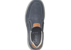 Patros Navy Leather Slip-On Loafer