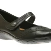Petra Black Leather Mary Jane Flat