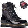 Pop Black Glitter Lace-Up Winter Boot