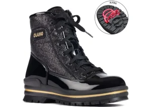 Pop Black Glitter Lace-Up Winter Boot