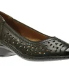 Rashida Black Perforated Leather Low Heel Pump