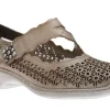 Ravenna Beige Grey Perforated Cutout Mary Jane Shoe