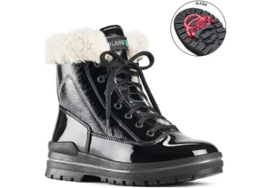 Rimini Lace-Up Black Patent Winter Ankle Boot