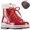 Rimini Lace-Up Red Patent Winter Ankle Boot