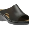 Rome Black Leather Slide Sandal