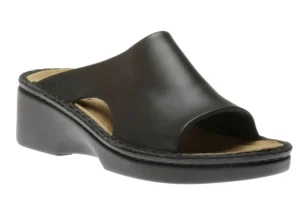 Rome Black Leather Slide Sandal
