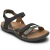 Rubey Black Three Strap Sandal