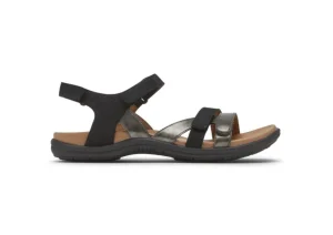 Rubey Black Three Strap Sandal