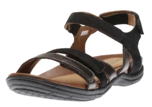 Rubey Black Three Strap Sandal