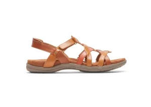 Rubey Woven Tan Brown Leather Sandal