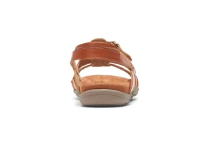 Rubey Woven Tan Brown Leather Sandal