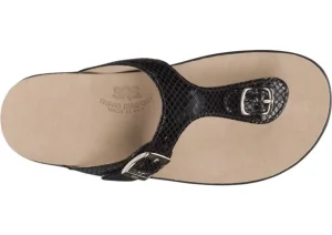 Sanibel Black Snake Thong Sandal