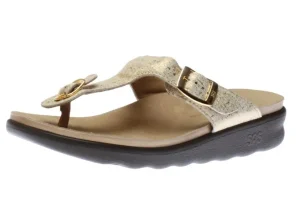 Sanibel Shiny Gold Thong Sandal