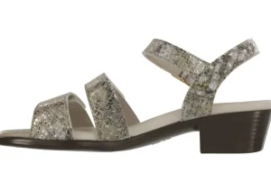Savannah Multisnake Gold Leather Heel Strap Sandal
