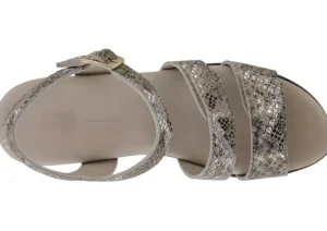 Savannah Multisnake Gold Leather Heel Strap Sandal