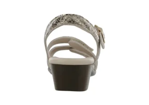 Savannah Multisnake Gold Leather Heel Strap Sandal