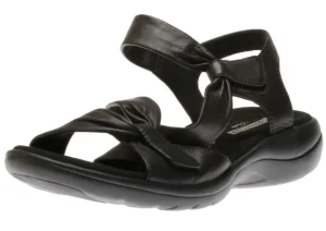 Saylie Moon Black Leather Sandal