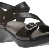 Shari Black Leather Sandal