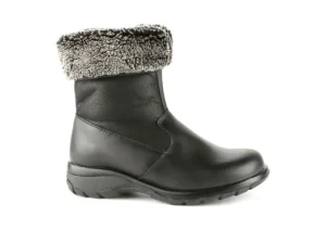 Shield Black Leather Mid-Calf Winter Boot