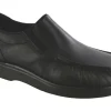 Side Gore Black Smooth Leather Slip-On Loafer