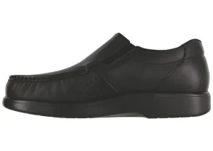 Side Gore Black Smooth Leather Slip-On Loafer