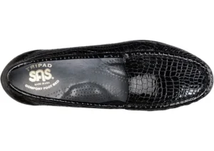 Simplify Black Croc Slip On Loafer