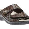 Slide Black Brown Double Strap Sandal