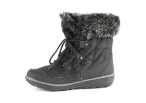 Snowflake Black Lace-up Winter Boot