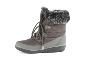 Snowflake Grey Lace-Up Winter Boot