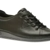 Soft 2.0 Black Leather Black Sole Lace-Up Sneaker