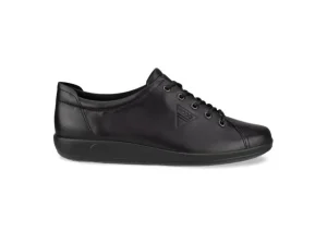 Soft 2.0 Black Leather Black Sole Lace-Up Sneaker