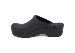 Sonja Black Oiled Leather Clog